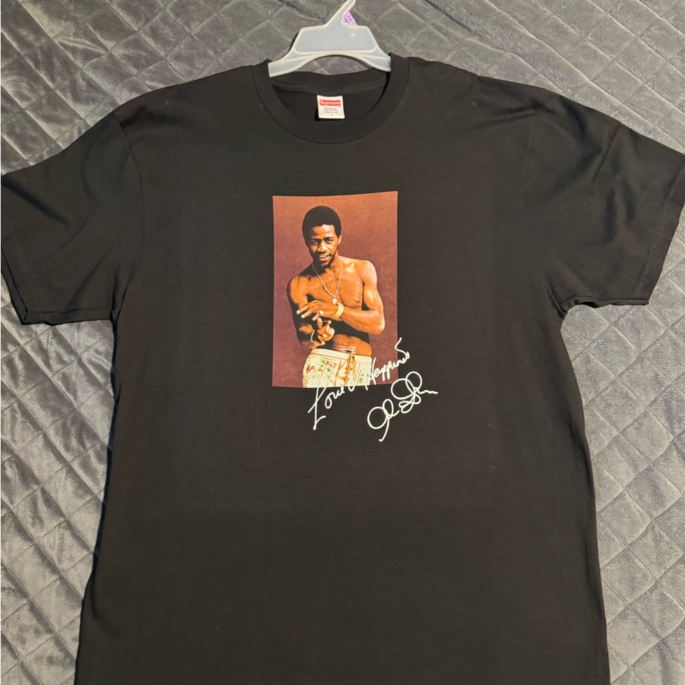 Black Graphic Crewneck T-Shirt with Vintage Photo Print